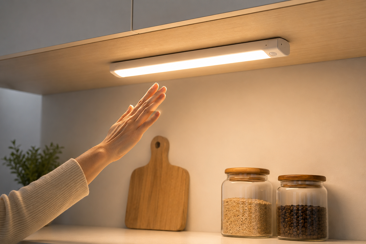 Luce LED con Sensore di Movimento USB 50 cm | Ricaricabile | Senza Fili | Per Cucina, Armadi e Scale
