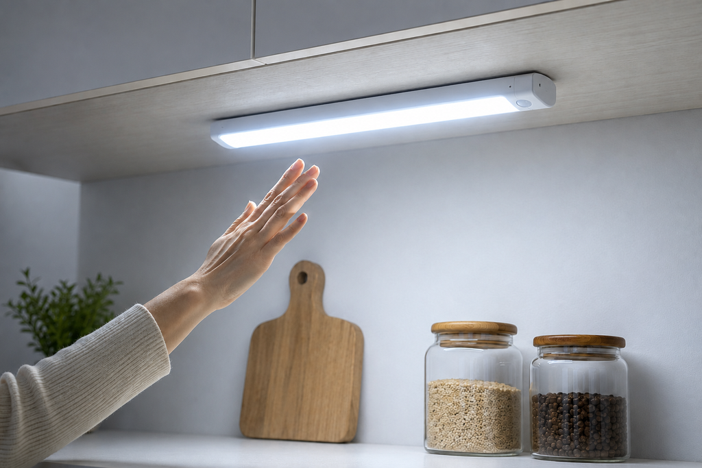 Luce LED con Sensore di Movimento USB 50 cm | Ricaricabile | Senza Fili | Per Cucina, Armadi e Scale