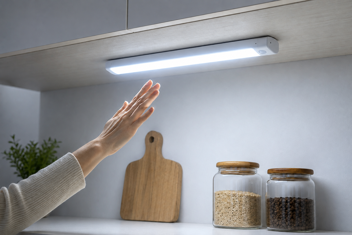 Luce LED con Sensore di Movimento USB 50 cm | Ricaricabile | Senza Fili | Per Cucina, Armadi e Scale